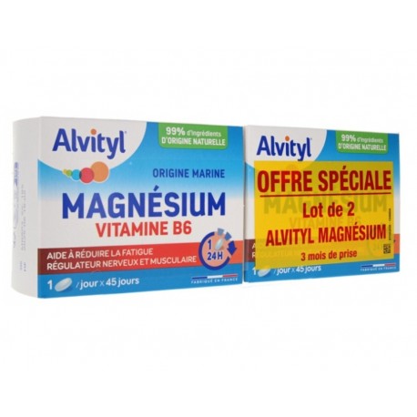 Alvityl Magnésium Vitamine B6 2 x 45 Comprimés 3401560173345