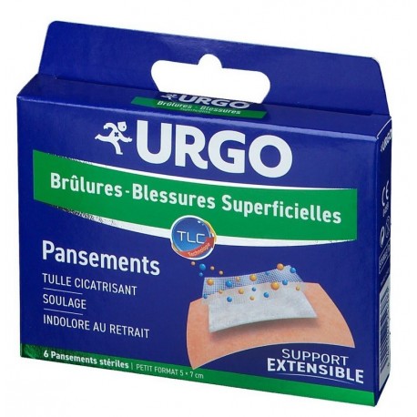 Urgo Superficial Burns and Wounds 6 Small Sterile Strips 3401047254383