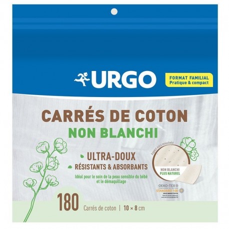 Carrés de coton non blanchi Urgo - Oeko Tex Standard 100