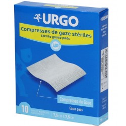 Urgo Compresses de Gaze Stériles 7.5 cm x 7.5 cm Boîte de 10 3664492015149