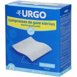 Urgo Compresses de Gaze Stériles 10 cm x 10 cm Boîte de 25 3664492018515