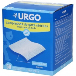 Urgo Compresses de Gaze Stériles 10 cm x 10 cm Boîte de 50 3664492015125