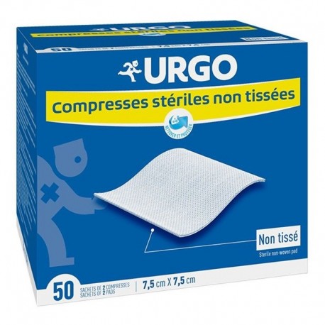 Urgo Non Woven Sterile Compresses 7.5 cm x 7.5 cm Box of 50 3664492018522