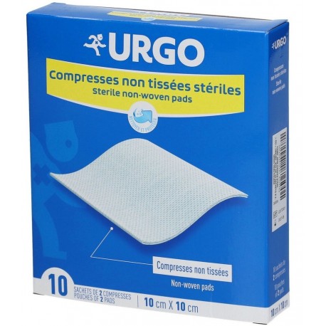 Urgo Non Woven Sterile Compresses 10 cm x 10 cm Box of 10 3664492015187