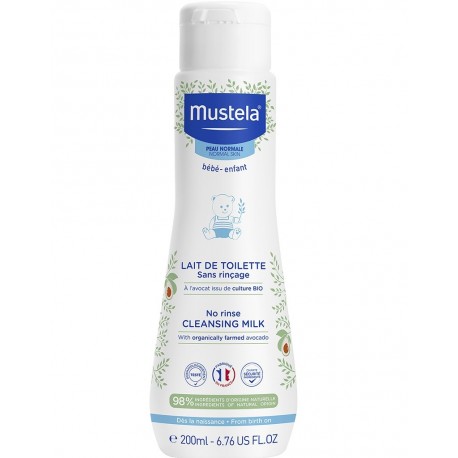 Mustela No-Rinse Cleansing Milk with Organic Avocado 200 ml 3504105034696