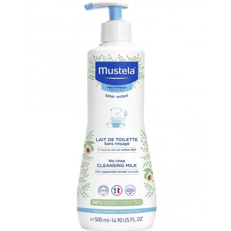 Mustela Lait de Toilette Sans Rinçage à l'Avocat Bio 500 ml 3504105035563