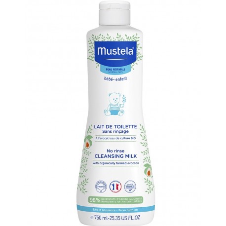 Mustela No-Rinse Cleansing Milk with Organic Avocado 750 ml 3504105034719