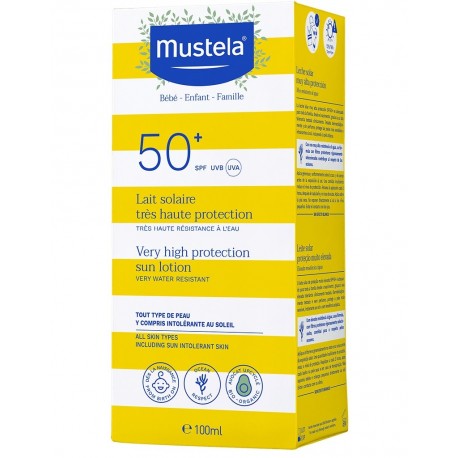 Mustela Lait Solaire Très Haute Protection Bébé-Enfant-Famille SPF50+ 100 ml 3504105036775
