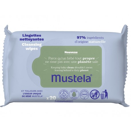 Mustela Lingettes Nettoyantes à l'Avocat 20 Lingettes 3504105037871