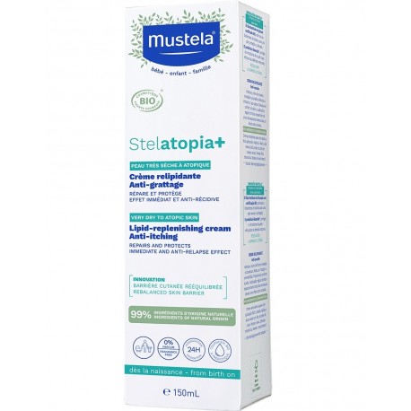 Mustela Stelatopia+ Crème Relipidante Anti-Grattage Bio 150 ml 3504105039844