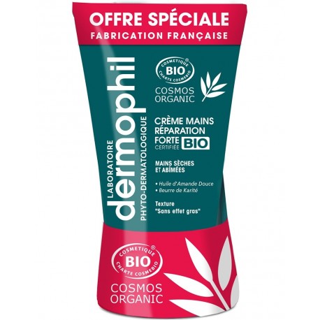 Dermophil Indien Hand Cream Strong Repair Organic 2 x 75 ml 3700322004423