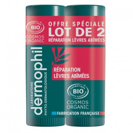 Dermophil Indien Repair Lip for Damaged Lips Organic 2 x 4 g 3700322004485