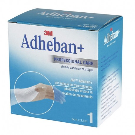 3M Adheban+ Bande Adhésive Élastique 3 cm x 2,5 m 4054596068346