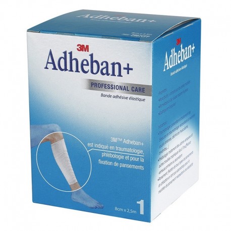 3M Adheban+ Bande Adhésive Élastique 8 cm x 2,5 m 4054596068384