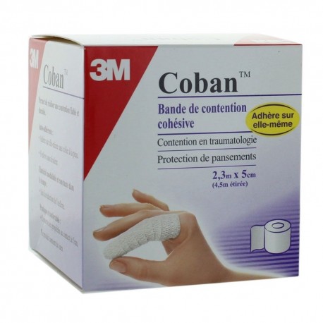 3M Coban Bande de Contention Cohésive Blanc 2,3 m x 5 cm 4046719318285