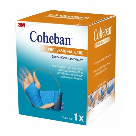 3M Coheban Bande de Contention Cohésive Bleu 3 m x 7 cm 4046719318247