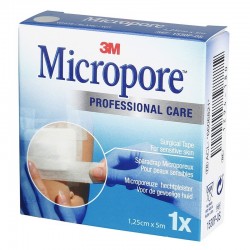 3M Micropore Sparadrap Blanc 12,5 mm x 5 m 4054596748293