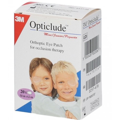 3M Opticlude Junior Mini Orthoptic Eye Patches 5 cm x 6 cm x 20 5000485002006