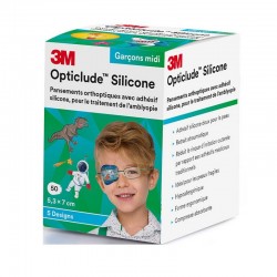 3M Opticlude Silicone Boys Pansements Orthoptiques 5,3 cm x 7 cm 4054596751354