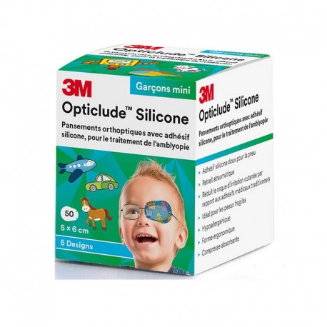3M Opticlude Silicone Boys Orthoptic Eye Patches 5 cm x 6 cm 4054596757820