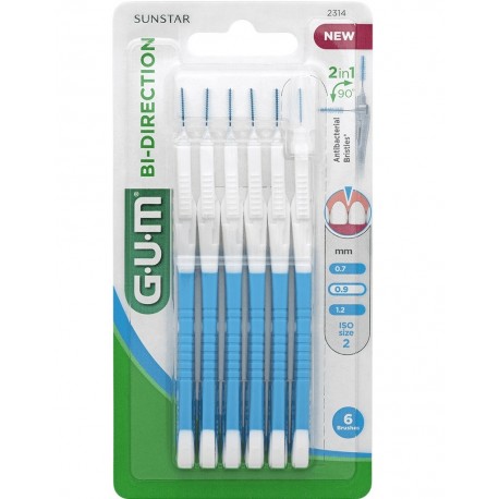 Gum Bi-Direction Brossettes Interdentaires 0.9 mm n°2314 7630019903387