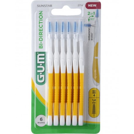 Gum Bi-Direction Interdental Brushes 1.4 mm n°2714 7630019904711