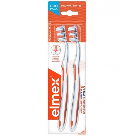 Elmex Anti-Caries InterX Brosse à Dents Medium x 2 7610108019458