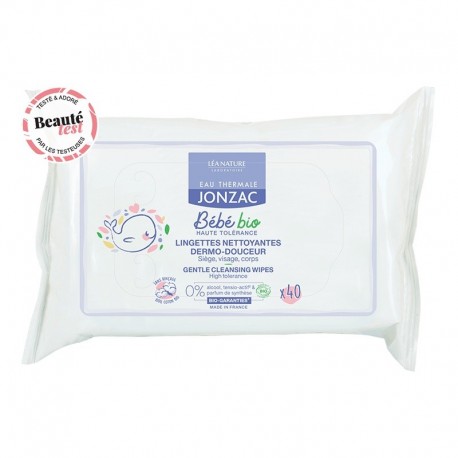 Eau de Jonzac Bébé Bio Lingettes Nettoyantes Dermo-Douceur 40 Lingettes 3517360012446