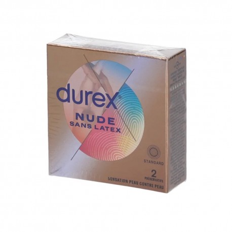 Durex Nude Sans Latex 2 Préservatifs 3059948002833