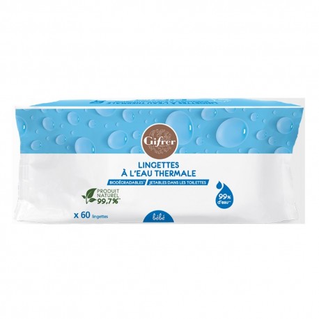 Gifrer Lingettes à l’Eau Thermale 60 Lingettes 3701129000441