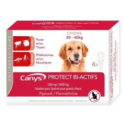 Canys Protect Bi-Actifs 268mg/2400 mg Solution pour Spot-on Chiens 20-40 kg 4 Pipettes 3700483097081