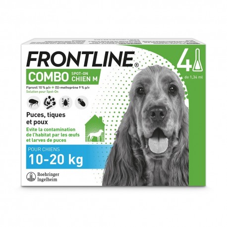 Frontline Combo Spot-On Chien M 10-20Kg 4 Pipettes 3661103047186