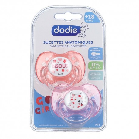 Dodie 2 Sucettes Anatomiques Silicone +18 mois A71 3700763503257