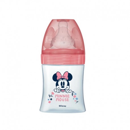 Dodie Biberon Initiation+ Anti-Colique Tétine Ronde 3 Vitesses 150 ml Débit 1 0-6 Mois Minnie 3700763507637