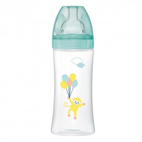 Dodie Biberon Sensation+ Anti-Colique Tétine Plate 330 ml Débit 3 +6 Mois Air 3700763536583