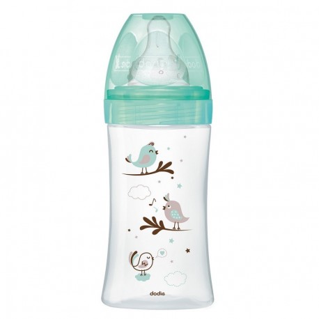 Dodie Biberon Verre Initiation+ Anti-Colique Tétine Ronde 3 Vitesses 270 ml Débit 2 0-6 Mois 3700763536965