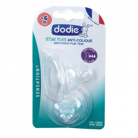 Dodie Sensation+ Flat Teat Anti-Colic +6 months Flow 3 3700763501550