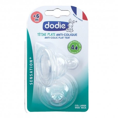 Dodie Sensation+ Tétine Plate Anti-Colique +6 mois Débit 4  3700763501567