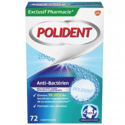 Polident Anti-Bactérien 72 Comprimés 3094904500541