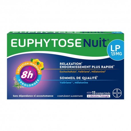 Bayer Euphytose Nuit LP 1,9 mg 15 Comprimés 3534510001198