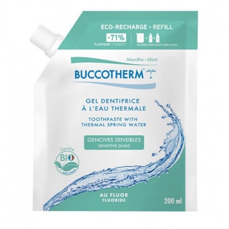 Buccotherm Gel Dentifrice à l'Eau Thermale Gencives Sensibles Bio Rechargeable 200 ml 3665313000405