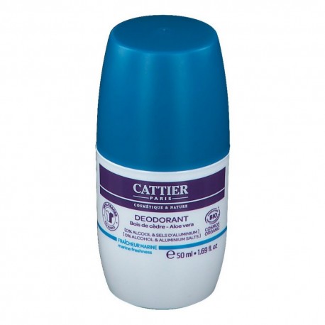 Cattier Déodorant Roll-On Bois de Cèdre Aloe Vera Fraîcheur Marine Bio 50 ml 3283950922098