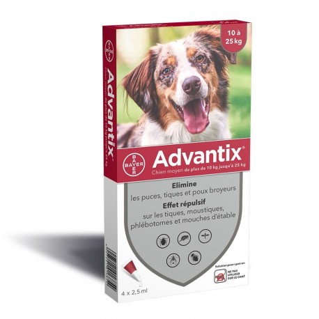 Advantix Chien Moyen 4 Pipettes 4007221016854