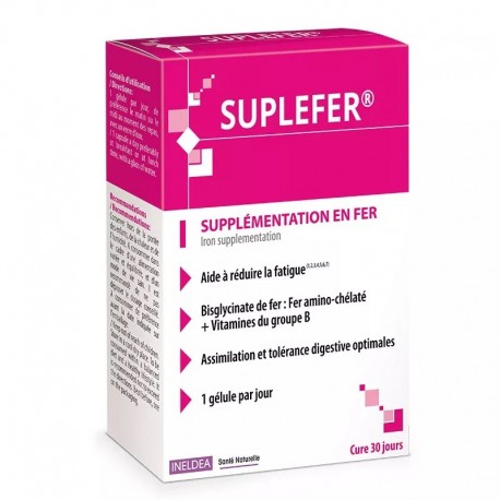 Ineldea Suplefer Supplémentation en Fer 30 Gélules 