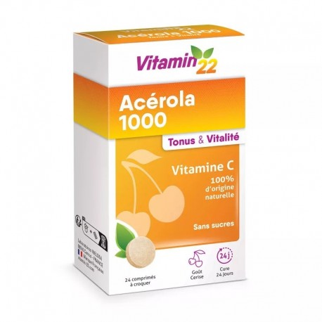 Vitamin'22 Acérola 1000 Vitamine C 24 Comprimés 
