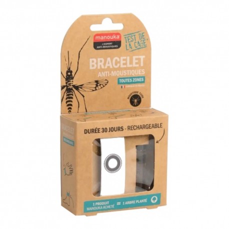 Manouka Mosquito Repellent Wristband White 3760214050631