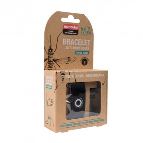 Manouka Bracelets Anti-Moustiques Toutes Zones Noir 3760214050648