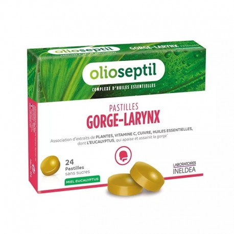 Olioseptil Pastilles Gorge-Larynx Miel Eucalyptus 3700225603259