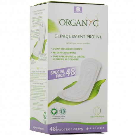 Organyc Fuites Urinaires 48 Protège-Slips Flux Léger 8016867015080