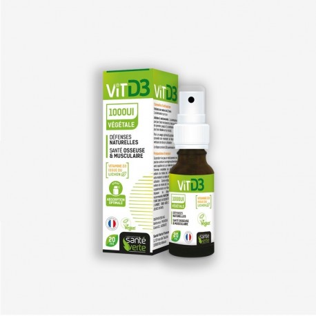 Santé Verte Vitamine D3 1000UI Végétale 20 ml 3700695201788